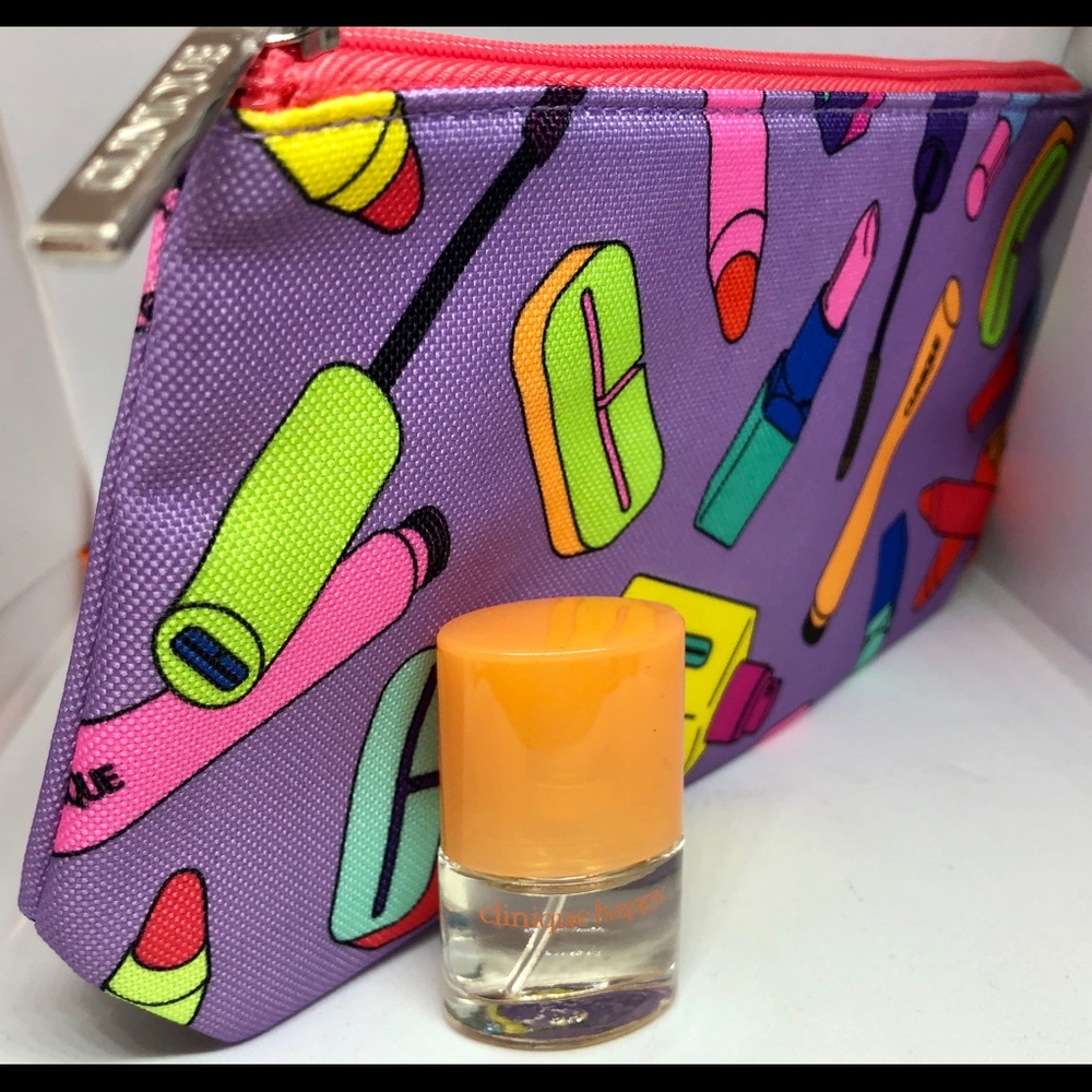 Clinique Cosmetic bag with “Happy” mini spray  New